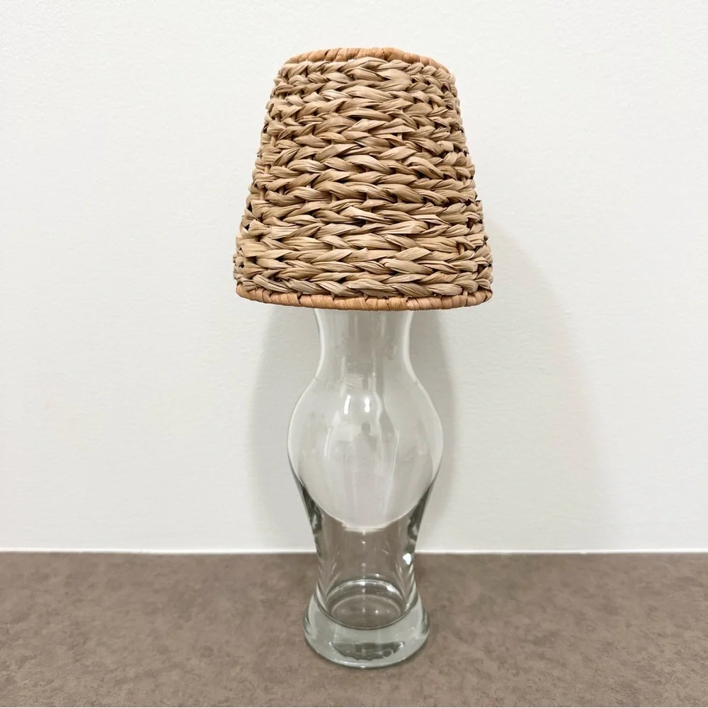 DIY Cordless Lamp Kit Basket Weaved Shade and Base Small Lampshade Table Light